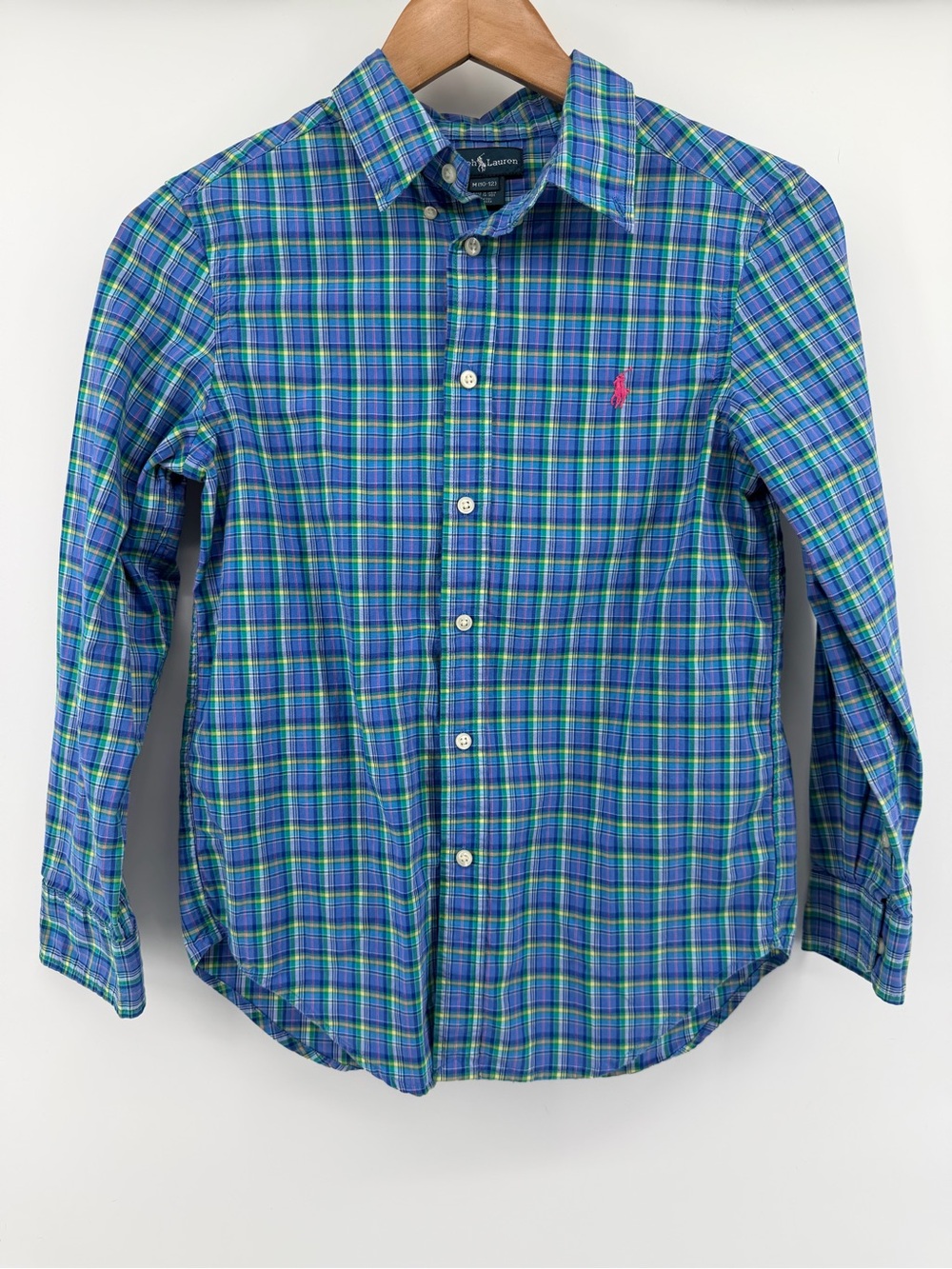 Ralph Lauren Blue & Green Plaid Button-Down Shirt